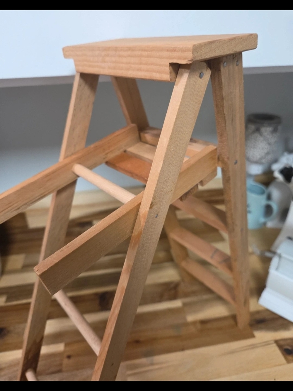Wood Step Stool - Natural Wood Finish